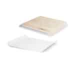 White/wood bicolour melamine raised tray - Image 3