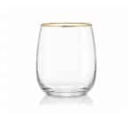 Crystal Tumbler glass with gold thread