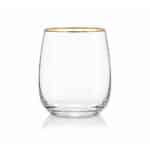 Crystal Tumbler glass with gold thread