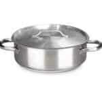Low two-handle steel casserole pot Ø40 h14