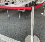 Stainless steel stanchion with red ribbon - Image 5