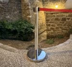 Stainless steel stanchion with red ribbon - Image 4