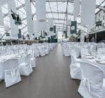 Coprisedia bianco opaco trapuntato per sedia Catering - immagine 4