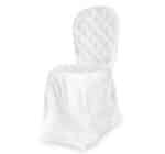 Coprisedia in taffetà bianco increspato per sedia Catering