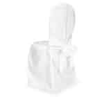 Coprisedia in taffetà bianco increspato per sedia Catering - immagine 2