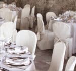 Coprisedia trapuntato avorio per sedia Catering - immagine 4