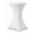 White stretch cocktail table cover