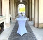 White stretch cocktail table cover - Image 3