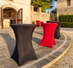 Copritavolo stretch rosso per tavolo Cocktail - immagine 3