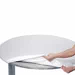 White tablecloth underlay