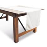 White linen-blend runner 50x250 cm