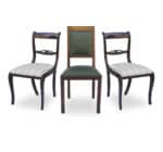 Set 3 sedie Vintage alte legno/imbottite