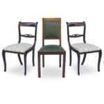 Set 3 sedie Vintage alte legno/imbottite
