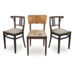Set 3 sedie Vintage basse legno/imbottite
