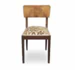 Set of 3 low Vintage wooden/upholstered chairs - Image 2