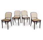 Set 4 sedie Vintage legno/intrecciate