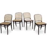Set of 4 Vintage wooden/woven chairs