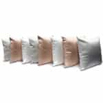 Set 8 cuscini in raso colori misti