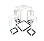 Set Sky bianco tavolino con sgabelli
