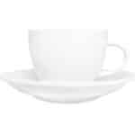 Tazza the con piattino bianco