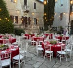 Tovaglia raso rosso 330x330 cm - immagine 3