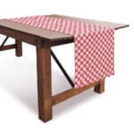 Red/white checked runner 50x250 cm