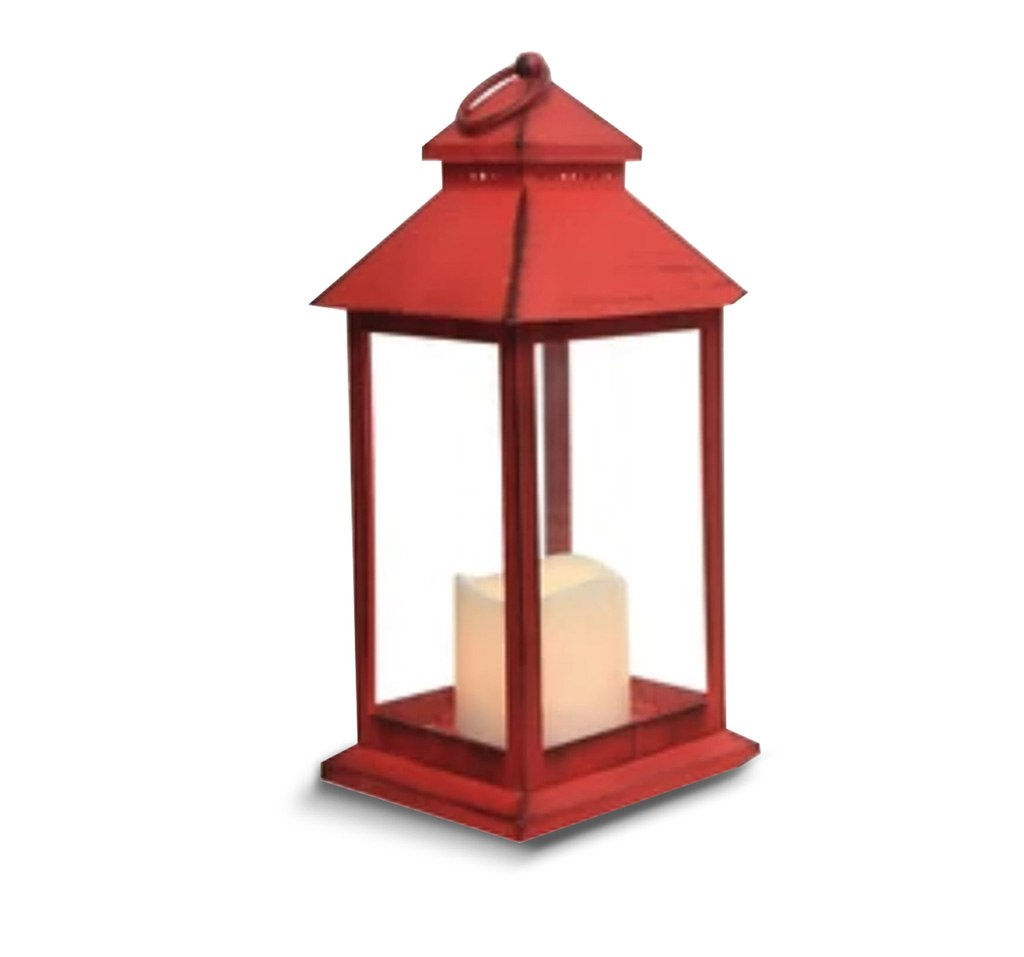 Red LED Casetta Lantern